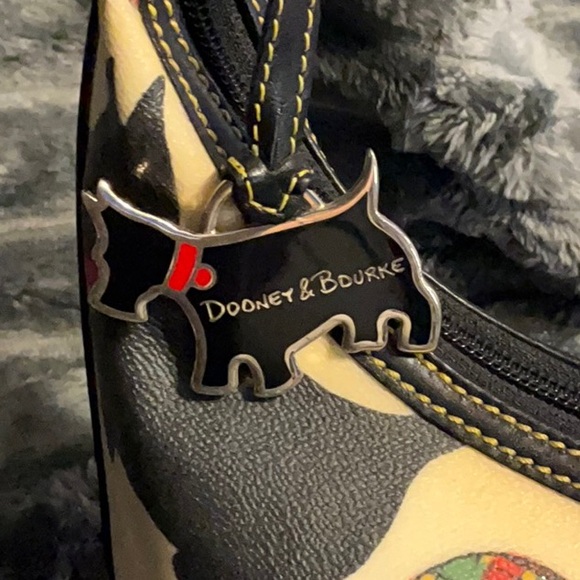 Vintage Dooney & Bourke Scottie Dog Print Shoulder Bag  11”W x 6.25”H x 7”D ~EUC - Picture 9 of 16